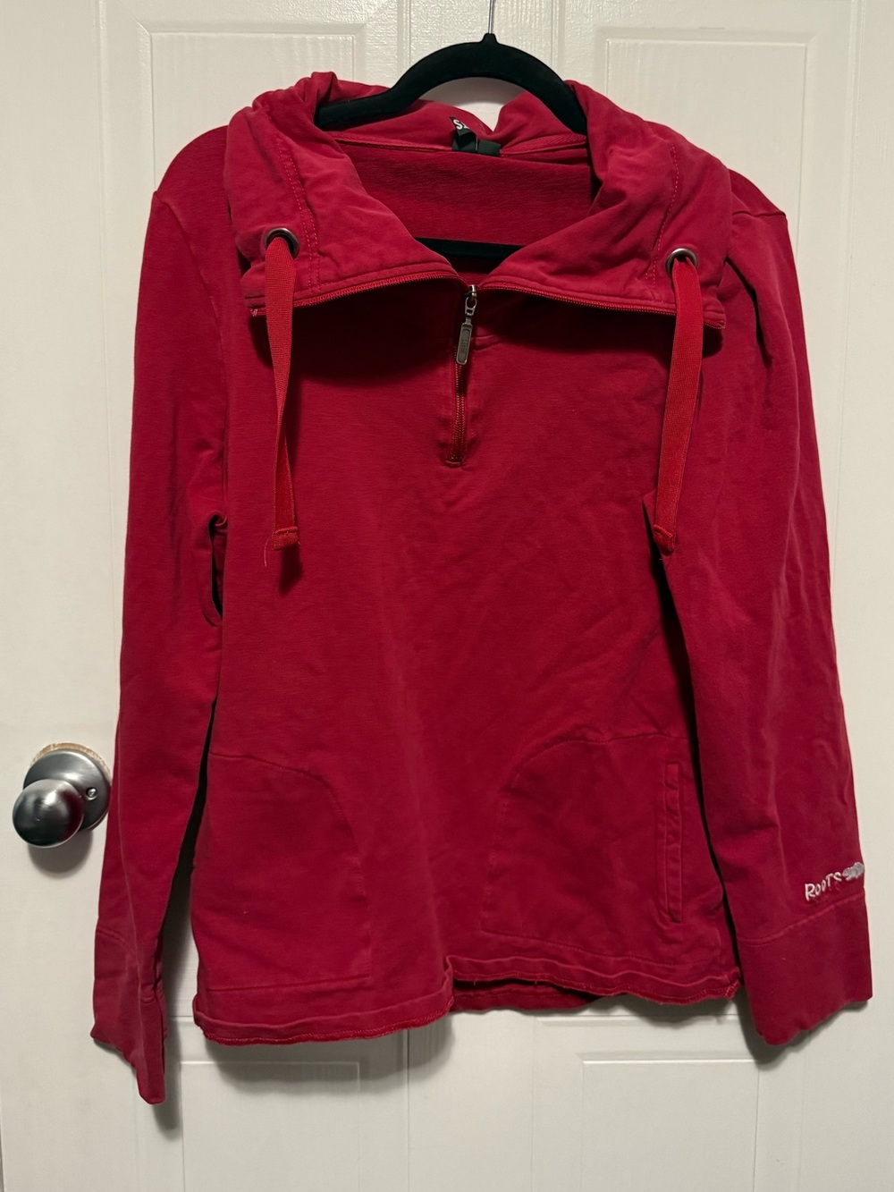 Roots Red Active Crew Sweatshirt with White Logo